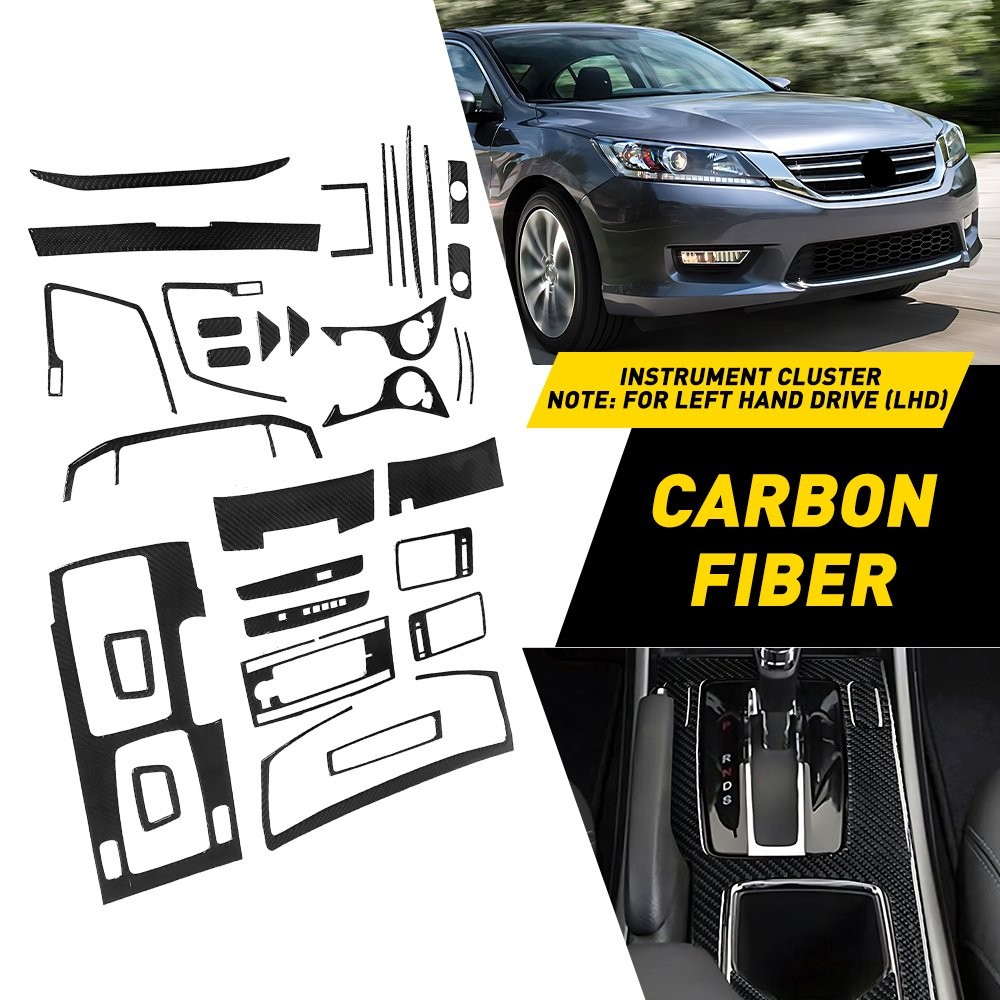FIT 2013 14 15-2017 HONDA ACCORD INTERIOR DASH PANEL COVER TRIM INNER CARBON EPM