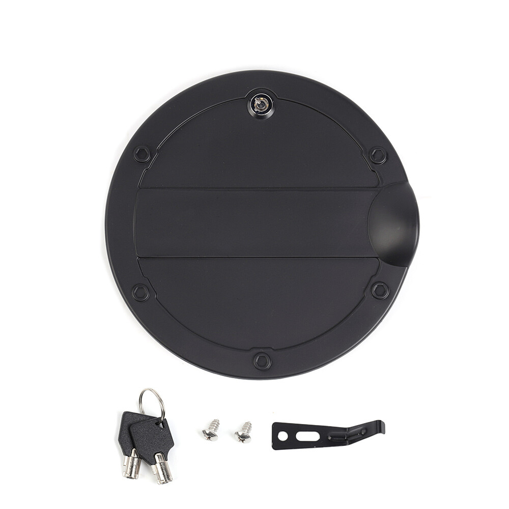 Black Locking Fuel Gas Filler Tank Door Cap Cover W/key Trim For Ford F150 15-20