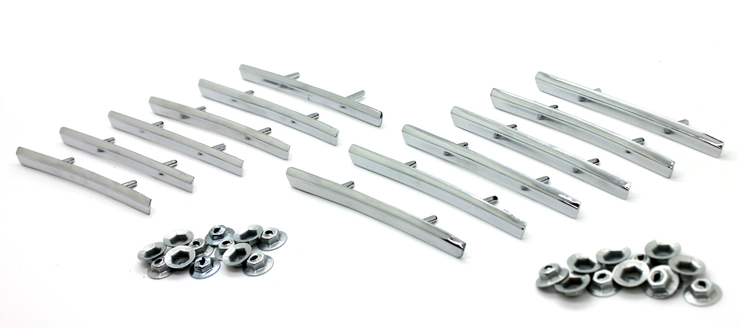 NEW Rear Fender Louver Vent Trim Set 12-PC & Nuts / For 67-68 FIREBIRD Quarter