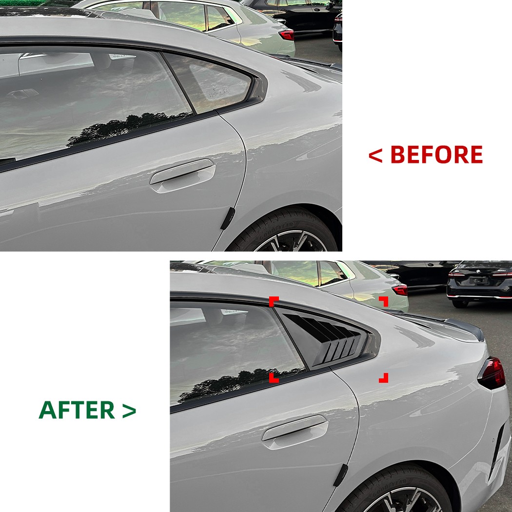 1 Set Rear Side Window Louver Cover Gloss Black For BMW 2 Series F74 2025+
