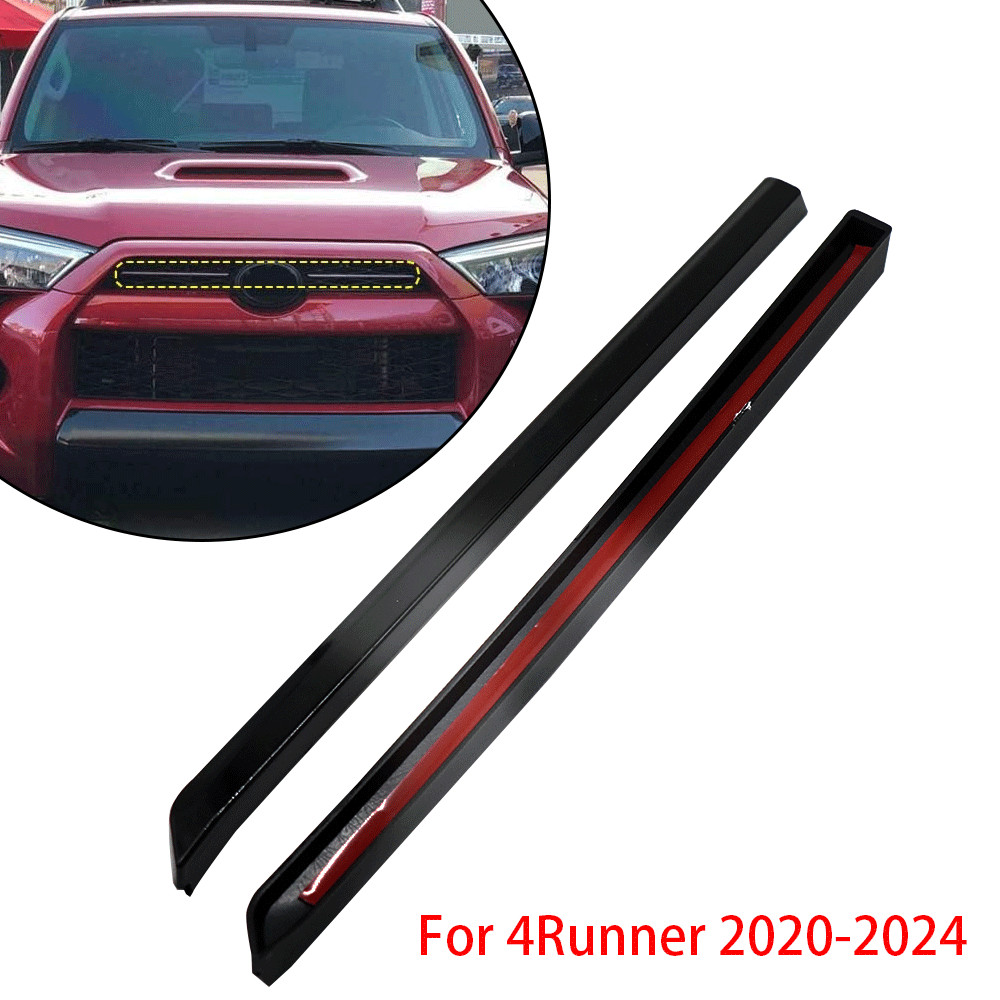 Gloss Black Front Center Grille Inserts Cover Overlay Trim for 2020-24 4Runner