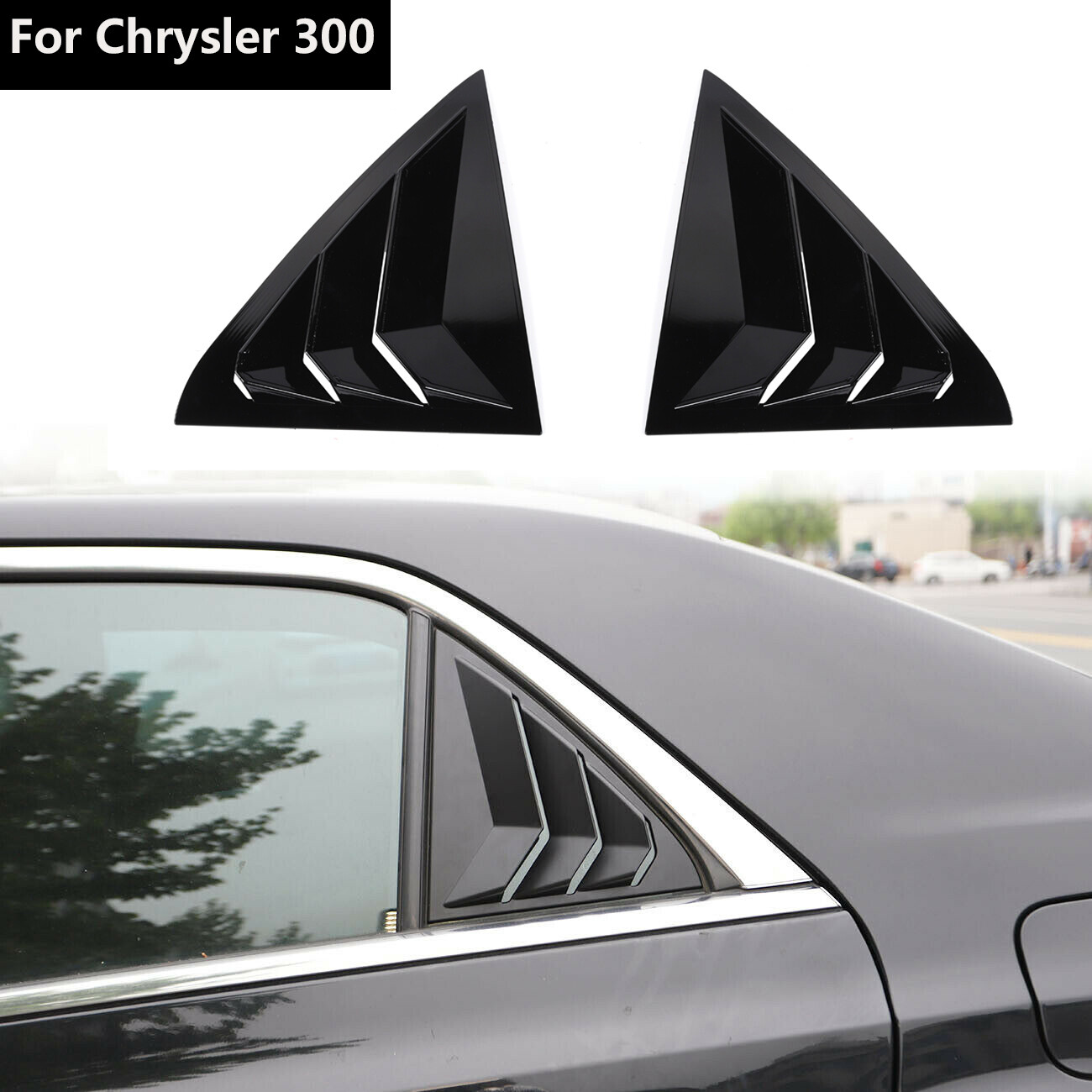 Matte Black Side Window Louvers Air Vent Shades Cover Trim For 11+ Chrysler 300
