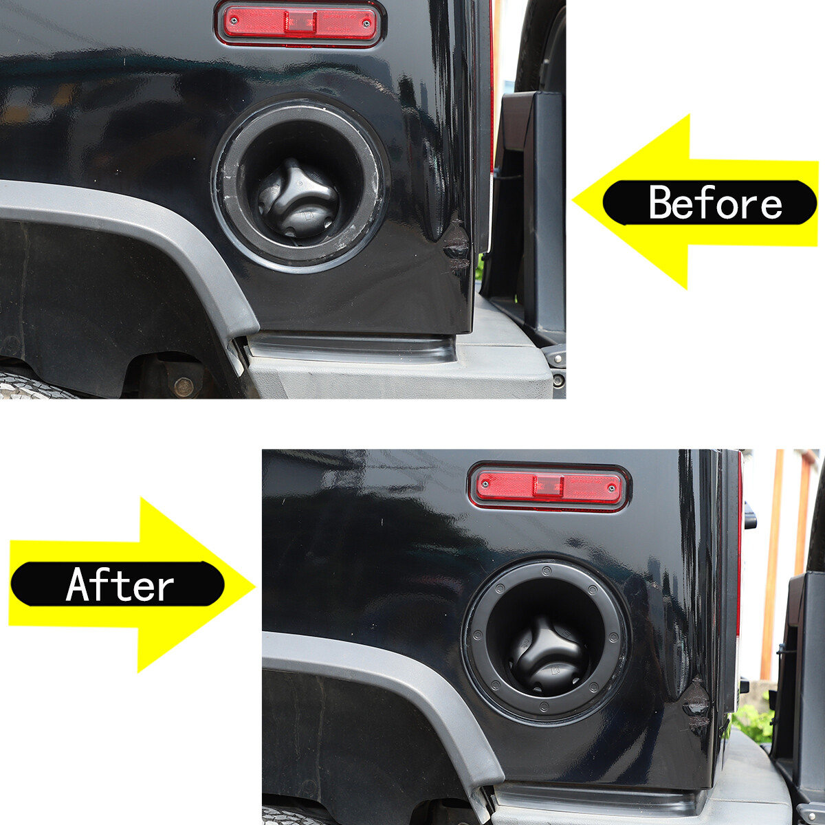 Black Cap Fuel Door Bezel Gas Tank Moulding Cover Trim For Hummer H2 2003-2009