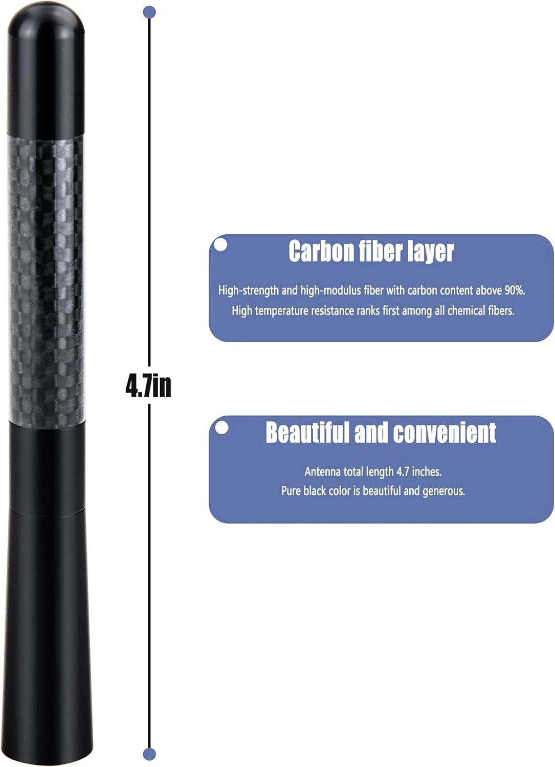 5.3/4.7inch Short Aluminum Antenna Mast AM/FM for Toyota Tacoma T100 1993-2016