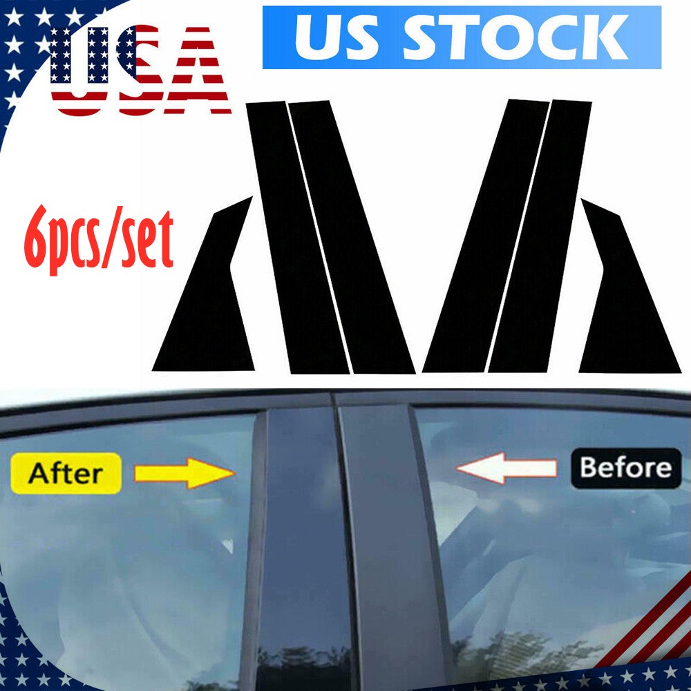 Door Window Pillar Posts Cover Trim For Honda Civic 10th 2016-2021 Glossy Black