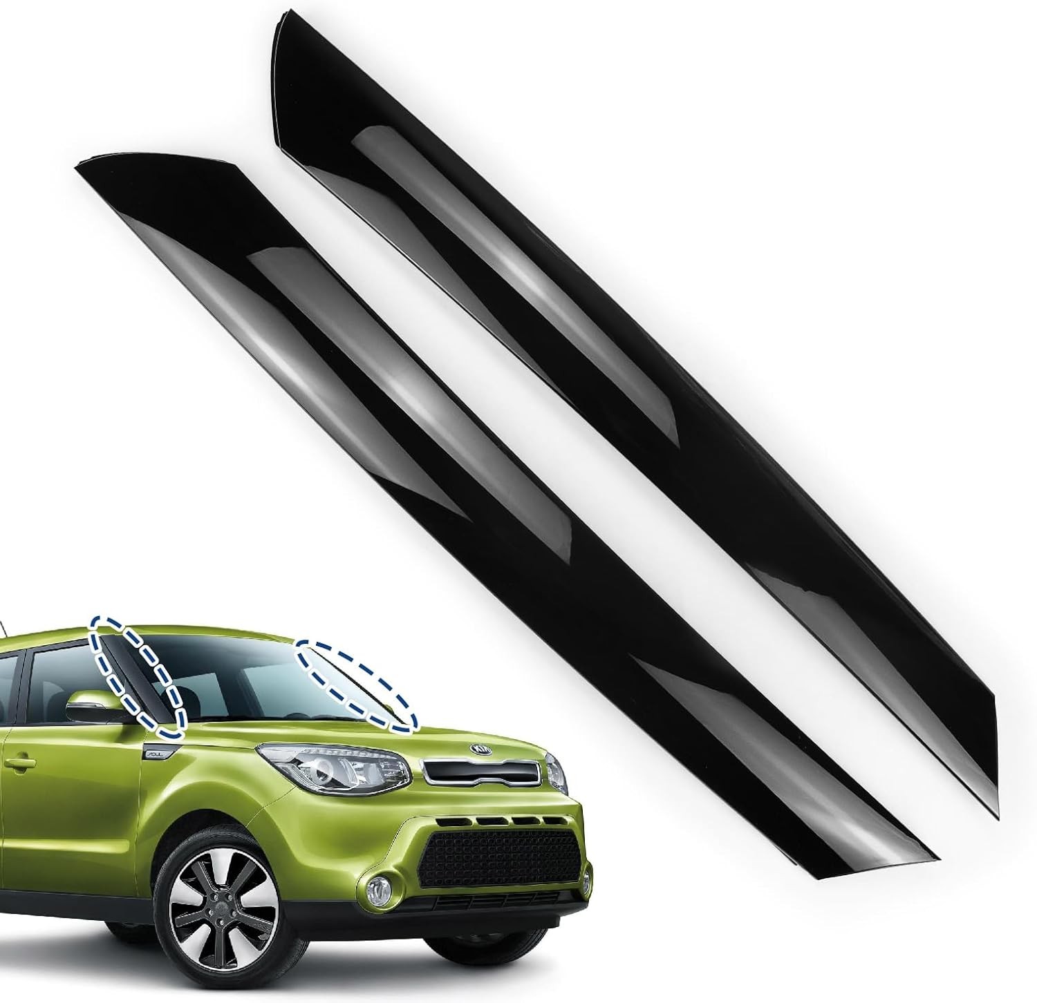 Pair Windshield A-Pillar Trim Panel for Kia Soul 2010-2013 Driver Passenger Side