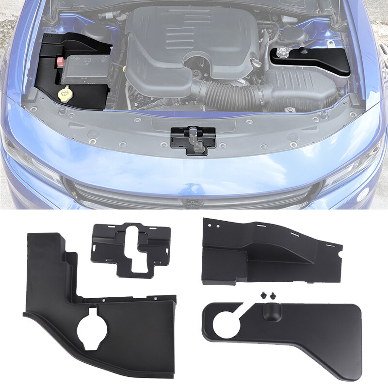 4xSet Black Engine Wire Dust Coolant Tank Accessories Cover for Dodge Charger15+
