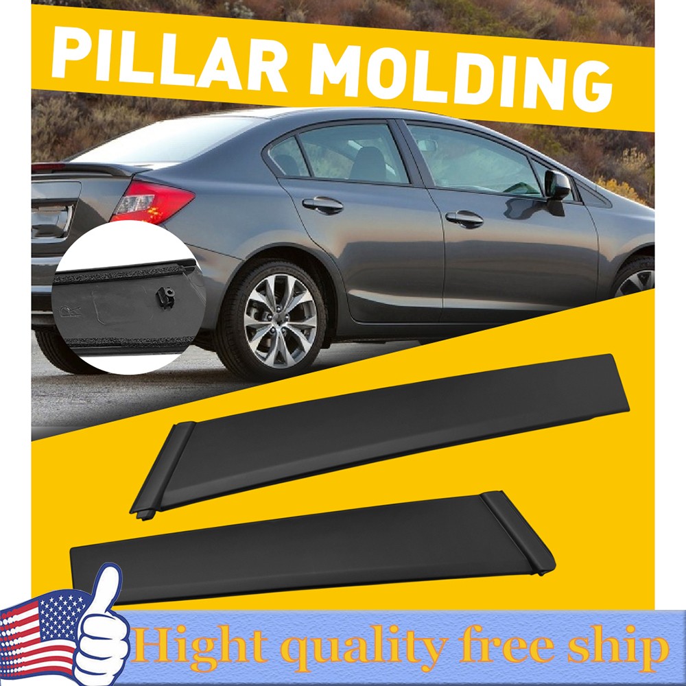 Black Left & Right Side Window Molding Door Sash Trim For 1992-1995 Honda Civic