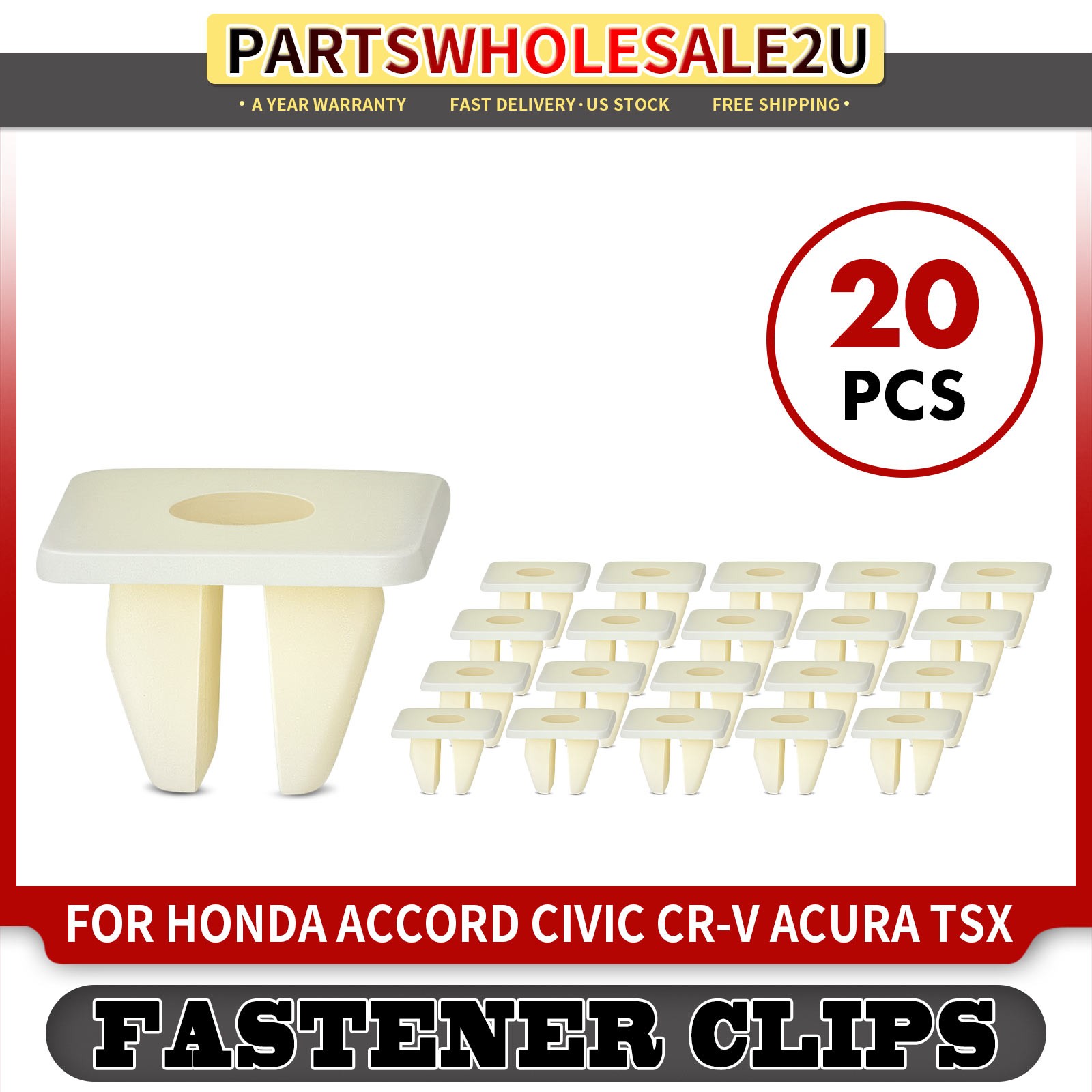 20Pcs M5.8 Screw Nylon Headlight Adjusting Screw Nut Retaining Clip for Acura