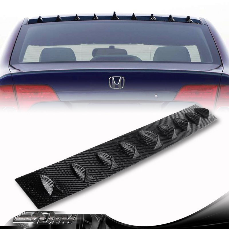 Carbon Look Shark Fin Rear Roof Spoiler Wing For 2006-2011 Honda Civic Sedan 4DR