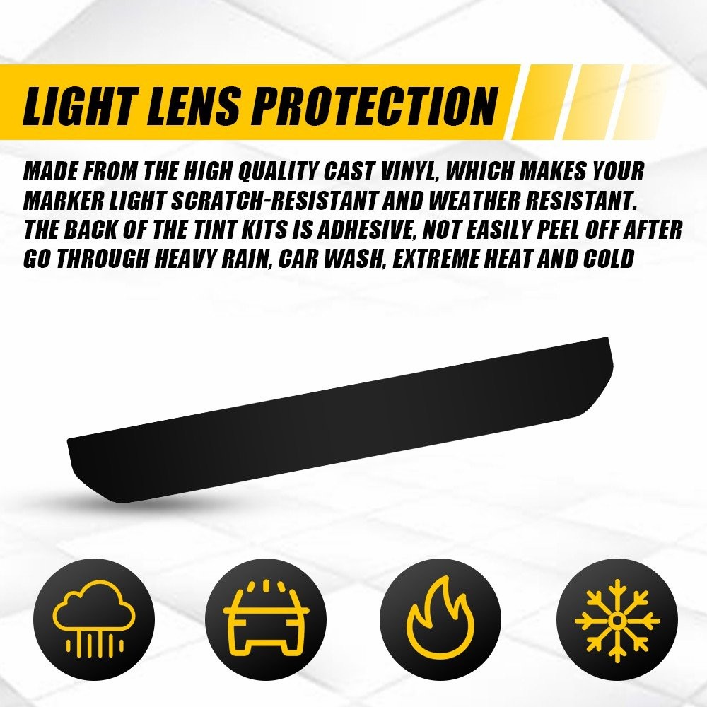 Front Rear Dark Smoked Side Marker Decals For 24 25 GMC Sierra 2500 Vinyl 4-40x