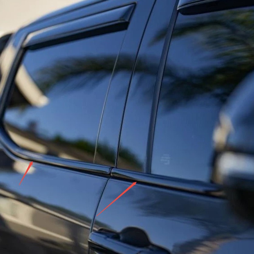 Gloss Black Window Trim Chrome Delete Overlays For 2022-2026 Toyota Tundra