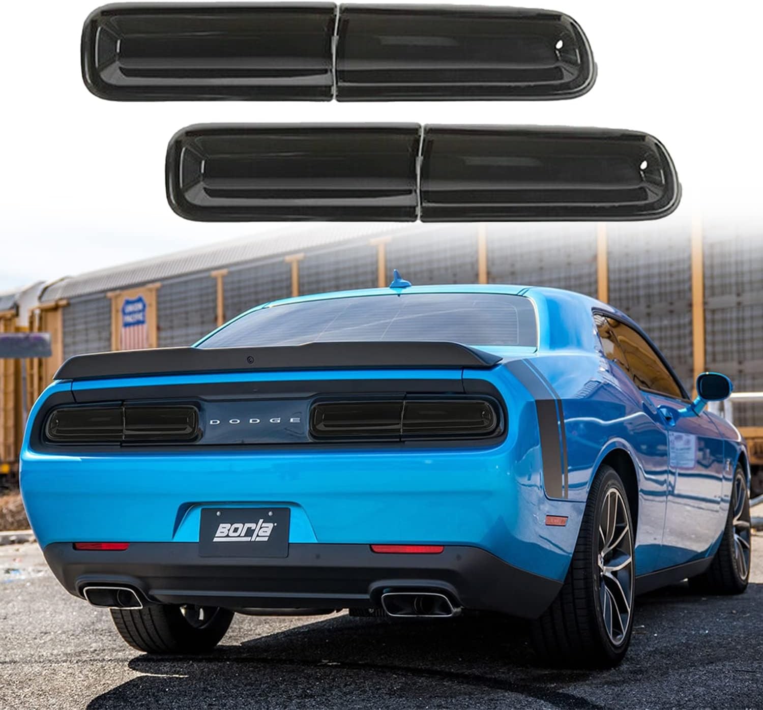Smoked Tail Light Cover Guard Exterior Accessories Rear Kit For Dodge Challenger