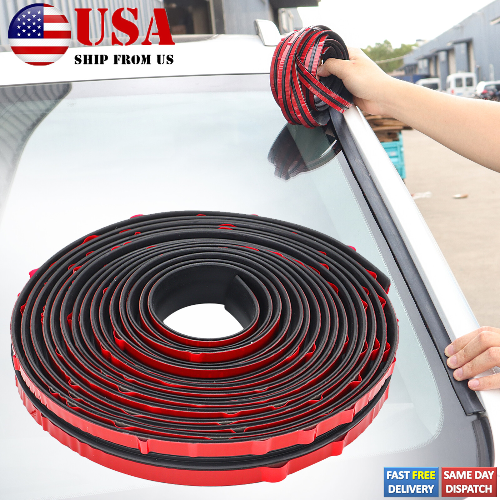 3M Car 10FT Front Rear Windshield Panel Seal Strip Sealed Moulding Trim Rubber