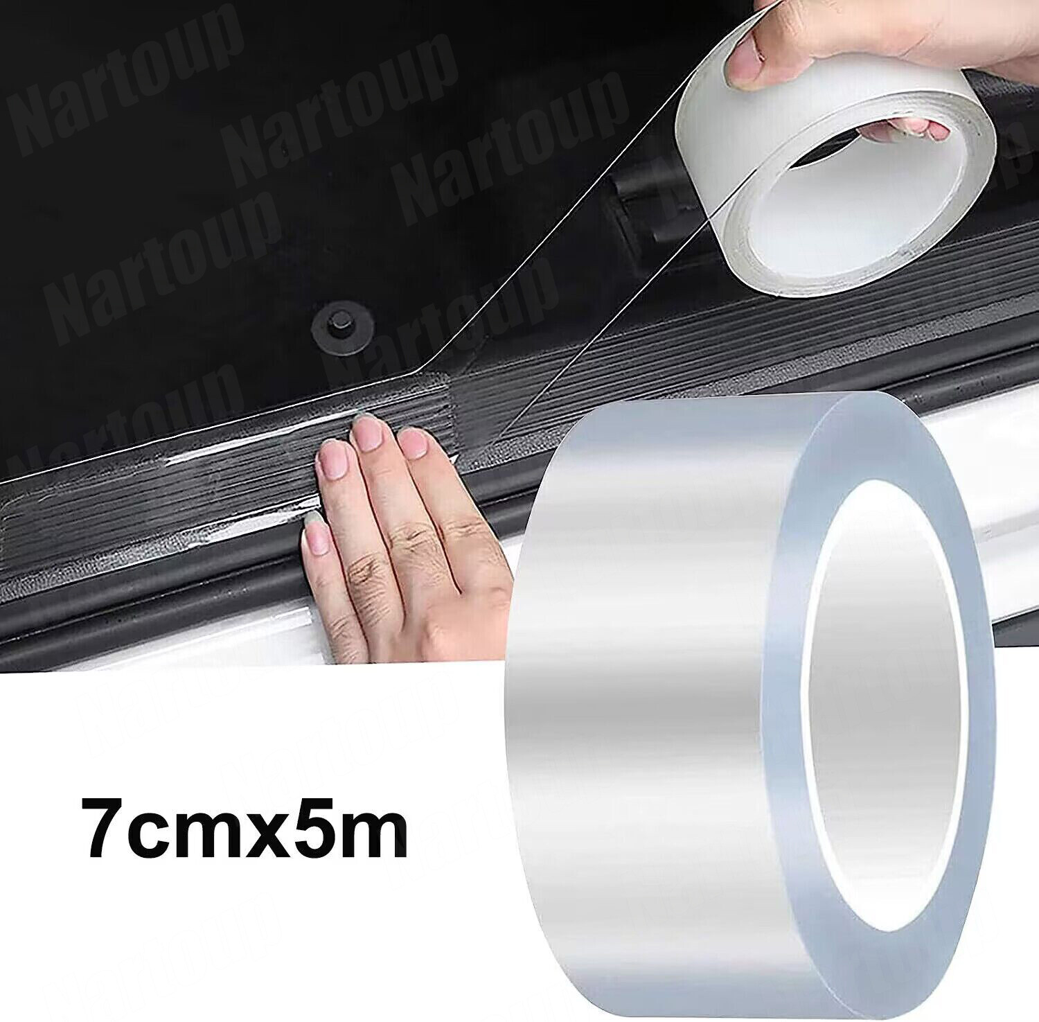 Accessories Transparent Vinyl Car Door Sill Scuff Cover Plate Sticker FOR Toyota