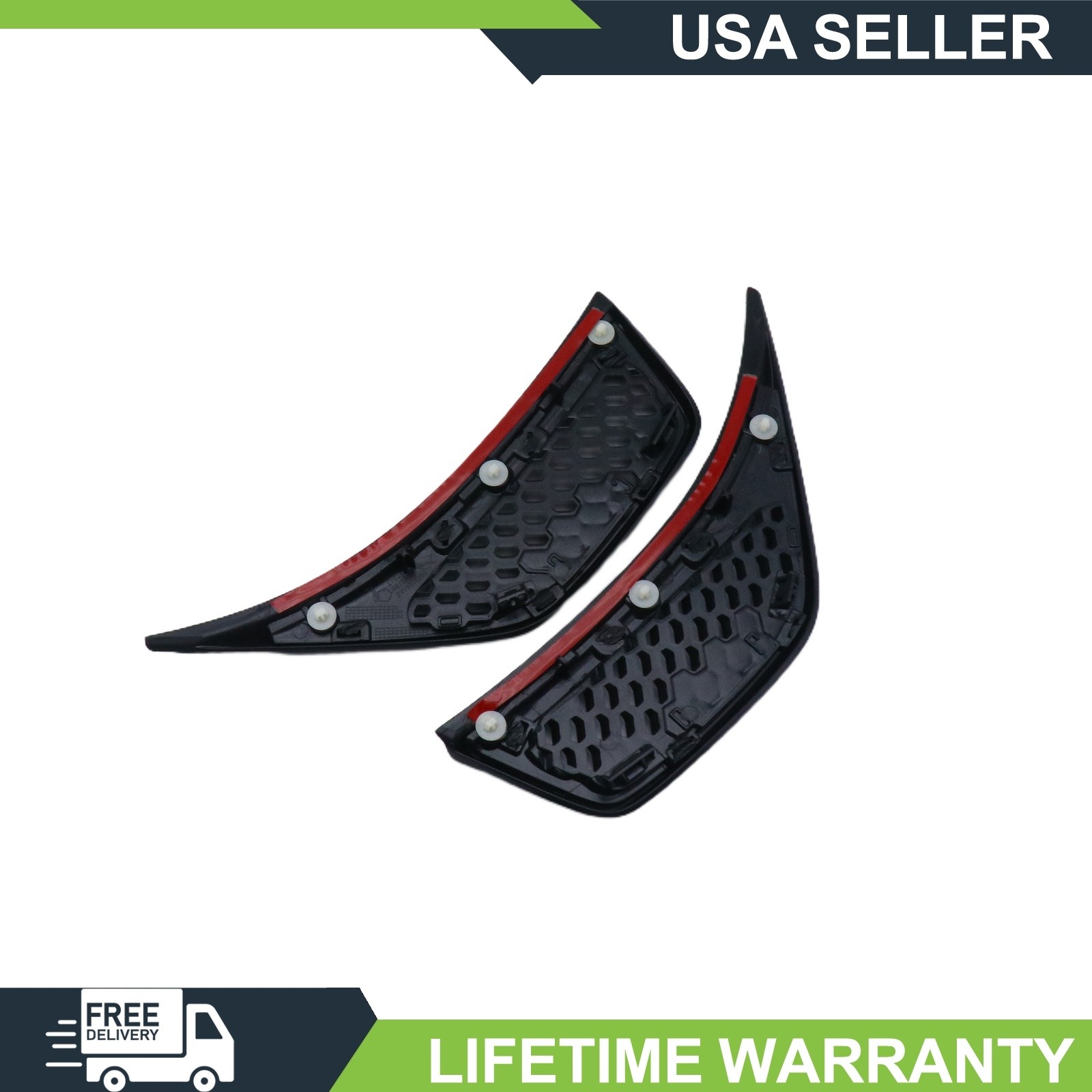 Front Side Fender Air Vent Grille Bezel Pair For Jeep Wrangler JL 18-23 Rubicon