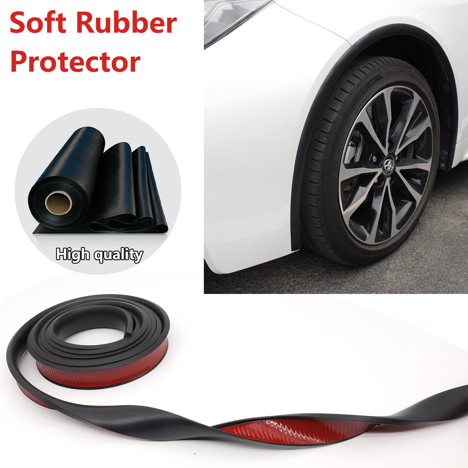 10′ Extra Wide Arches Fender Flares Wheel Eyebrow Trim Strip Arch Lip Protector,