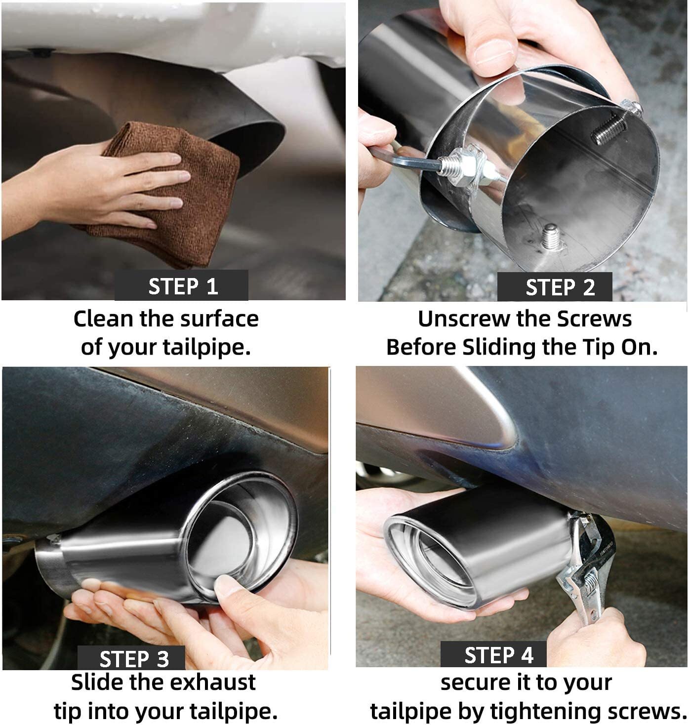 Car Exhaust Pipe Tip Rear Tail Throat Muffler Stainless Steel For Nissan Versa S