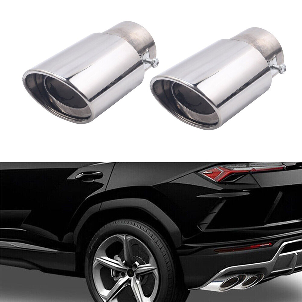 2PCS Car Exhaust Pipe Tip Tail Muffler Stainless Steel Universal for Mazda