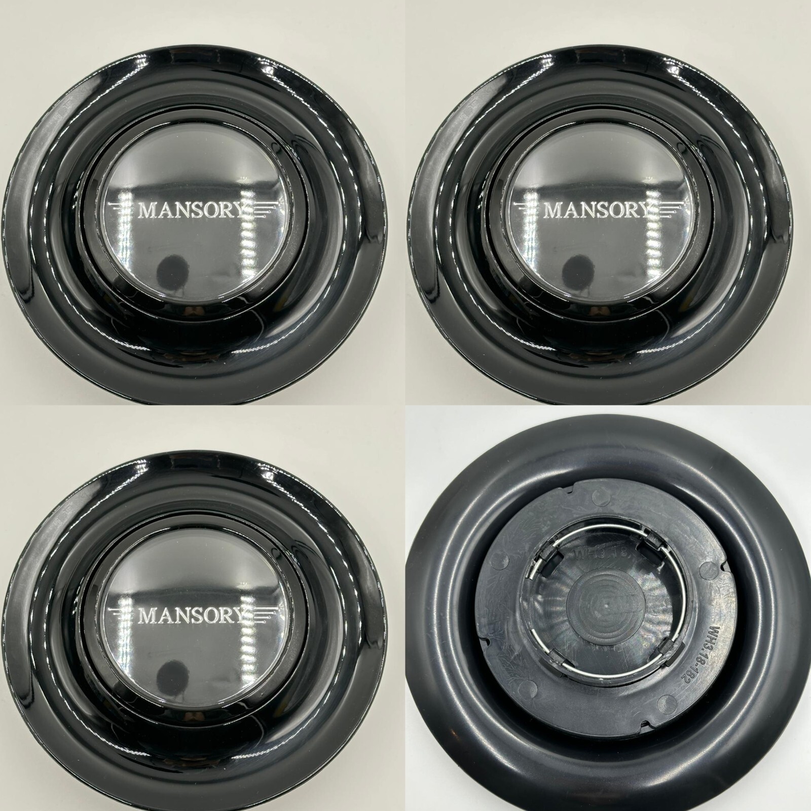 4pcs Set For Mansory XL Big Floating Cap Gloss Black Forged Rims 7.2 Inch 182mm