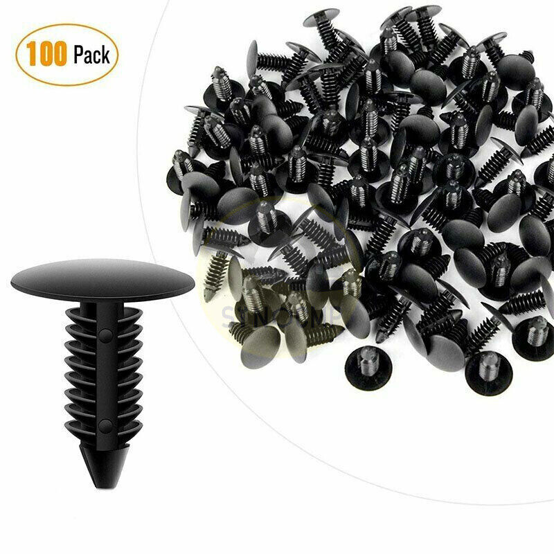 100 Pcs Nylon Bumper Fastener Rivet Clips, 8 Mm Hole Push Retainer Bumper Fender