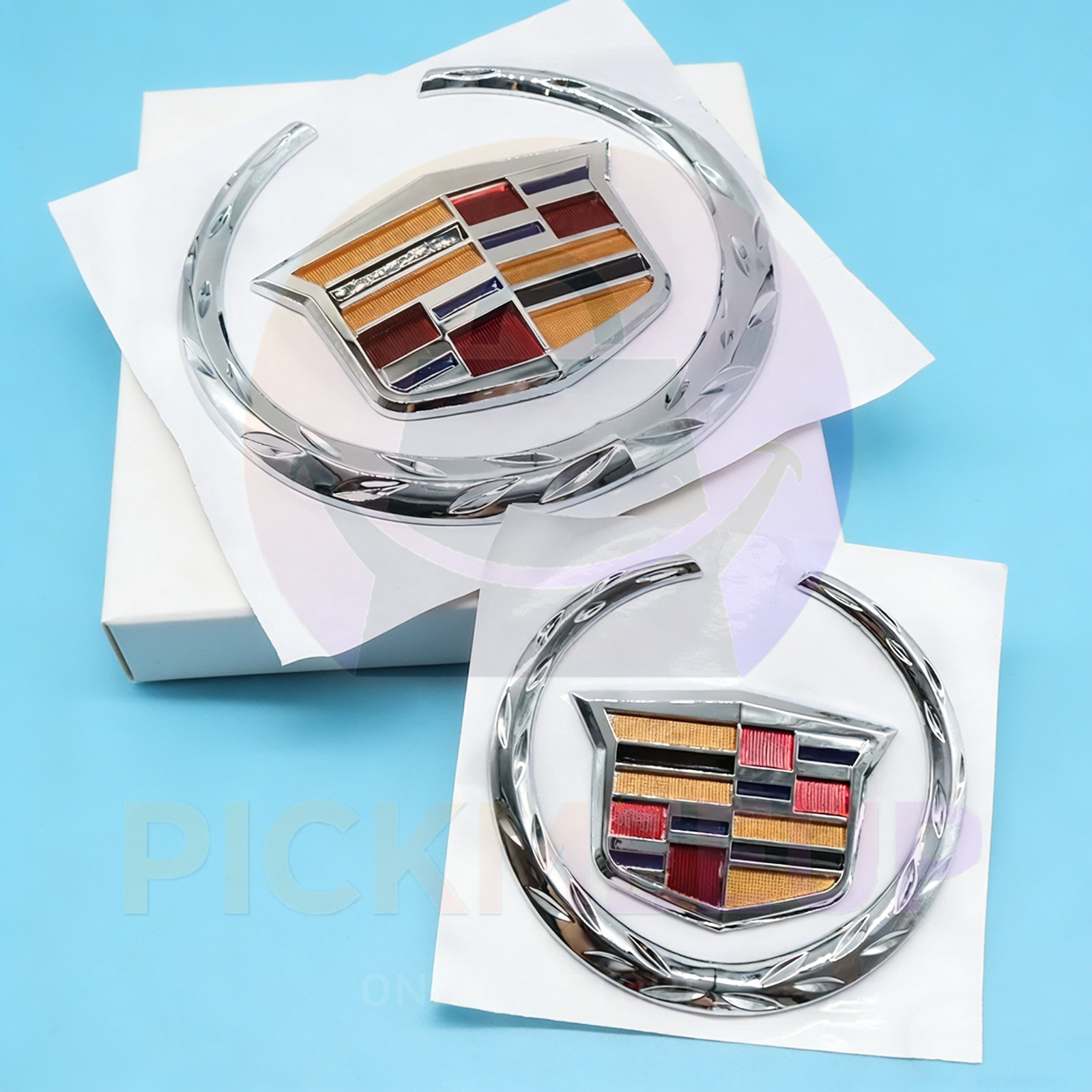 Front Grille & Rear Adhesive Trunk Lid Badge Emblem For Escalade SRX ATS CT6 CTS