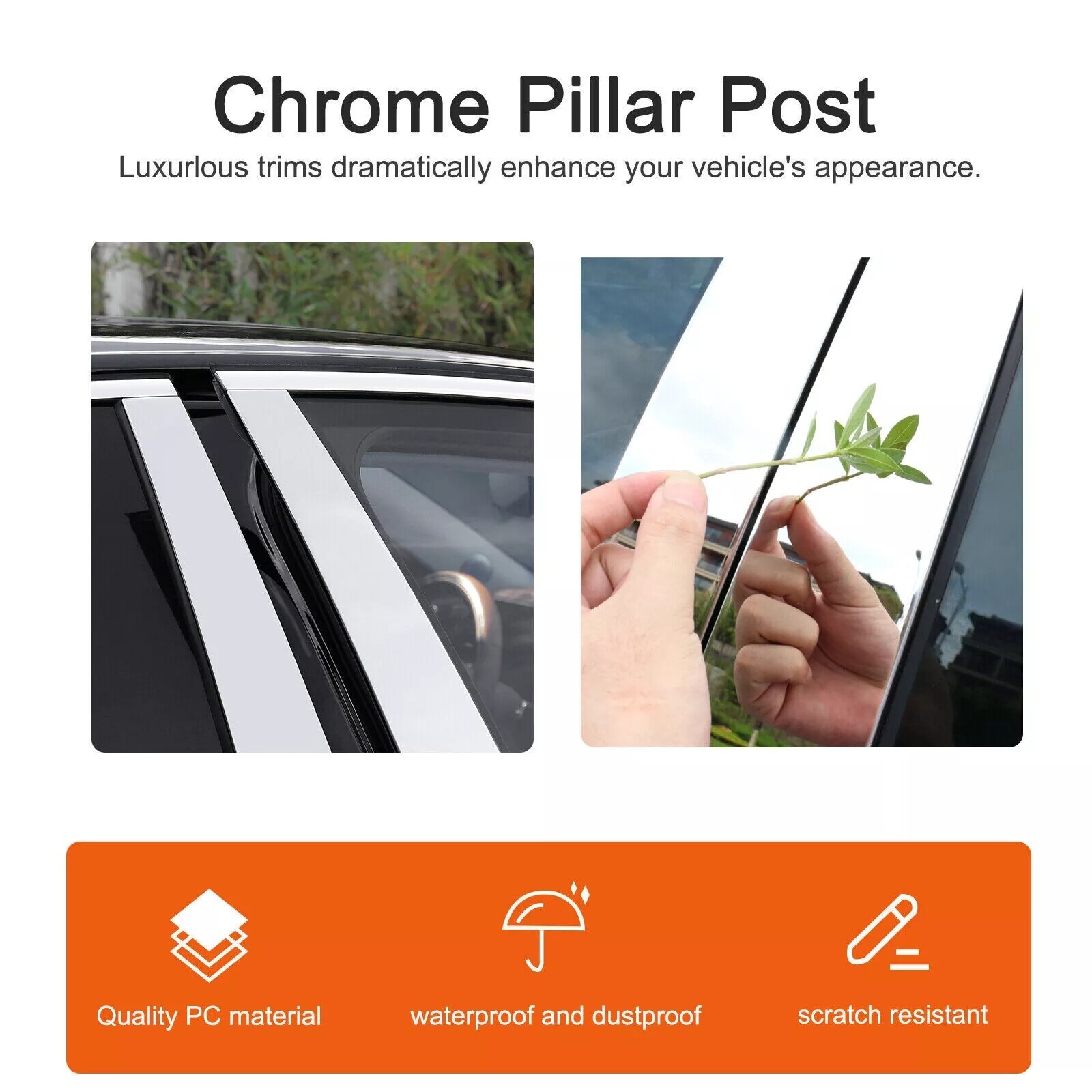Chrome Door Trim Pillar Posts Mirror Cover Window For Honda CRV CR-V 2007-2011