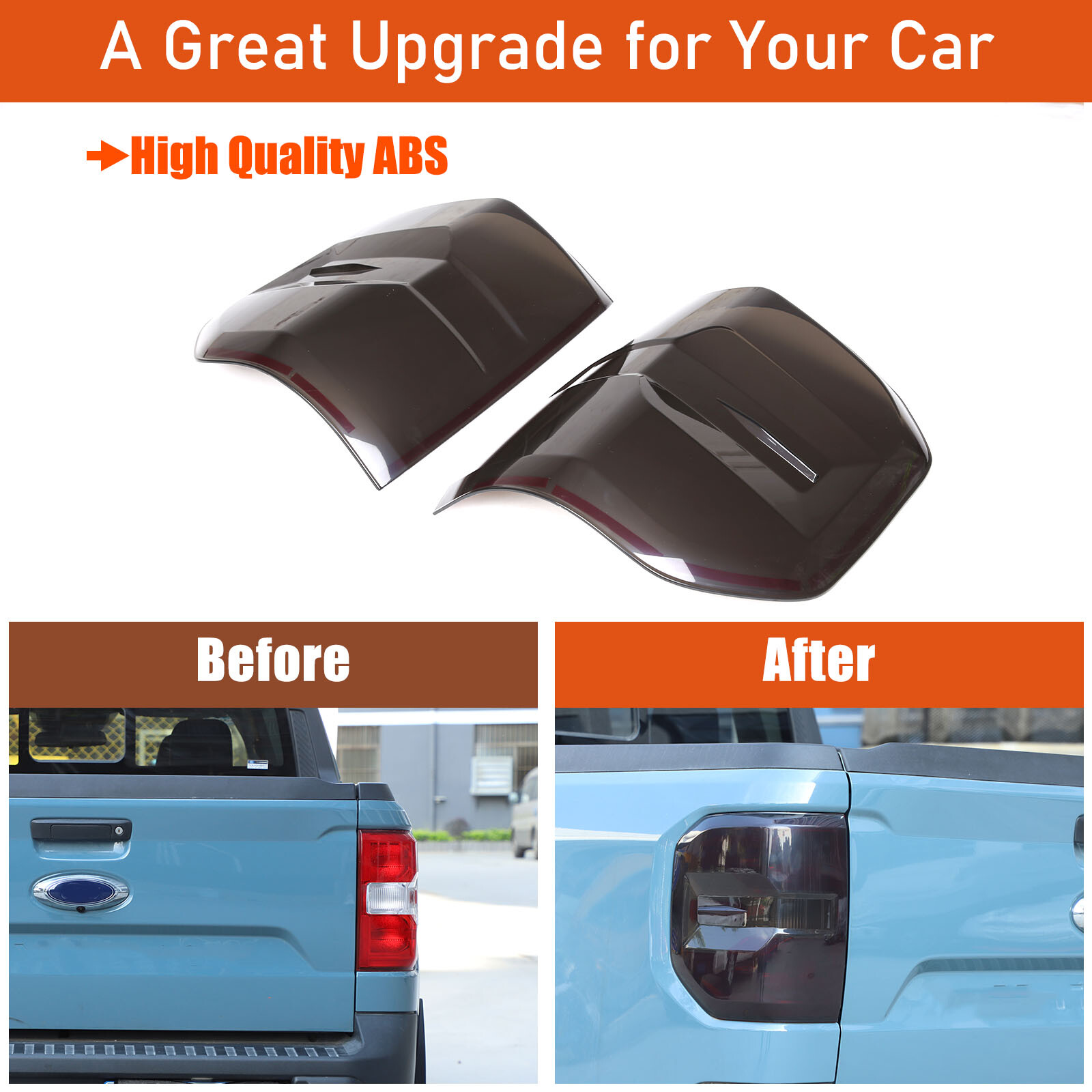 Smoked Black Tail 3rd Third Brake Light Trim Cover Kits For Ford Maverick 22-24