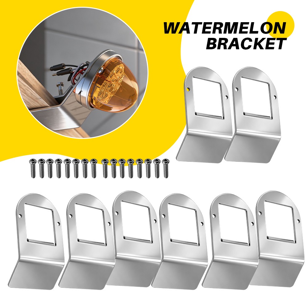 8x Clamp Style Watermelon Lamp Mount Bracket Stainless Steel For Truck Trailer