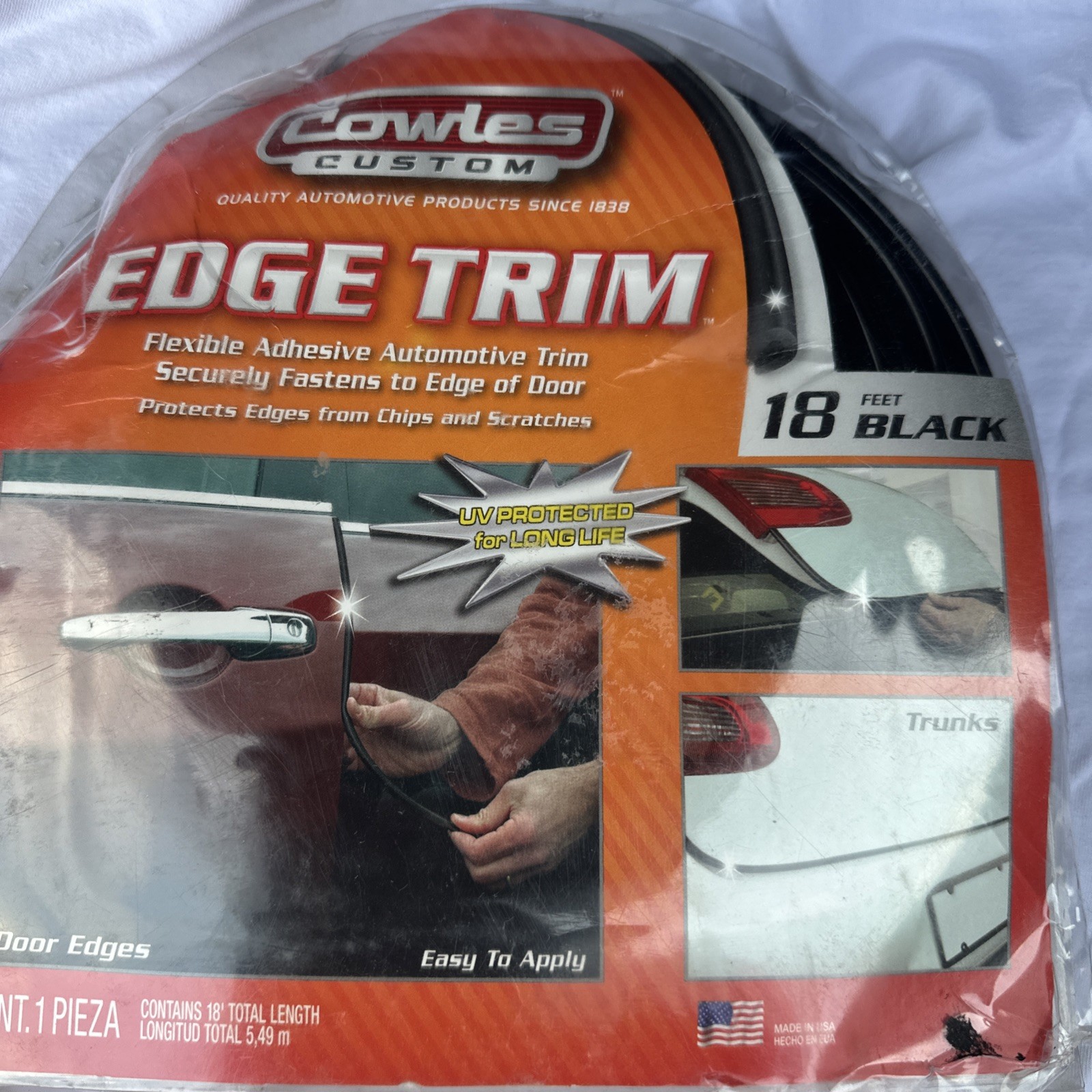 Cowles T5602 Black U Channel Edge Trim 18′ for Cars, Trucks, Boats, RVs and SUVs