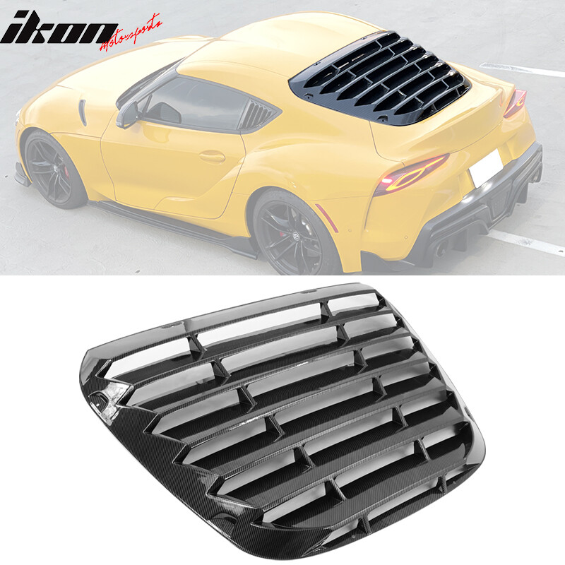 Fits 20-23 Toyota GR Supra A90 IKON Rear Window Louver PP Carbon Fiber Print