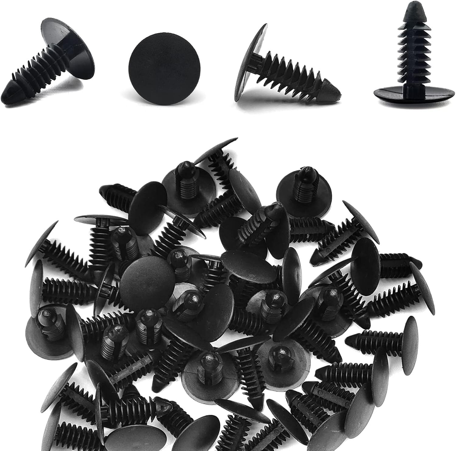 100X 8mm Bumper Clips Auto Car Hole Plastic Rivets Fastener Fender Push Pin NEW