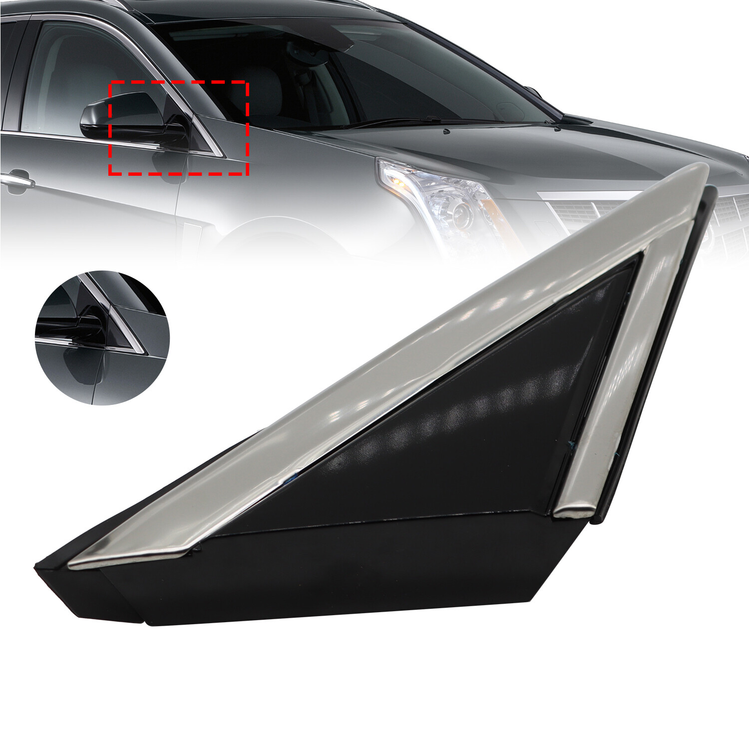 Right Front Mirror Corner Triangle Molding Fender RH for 2010-2016 Cadillac SRX