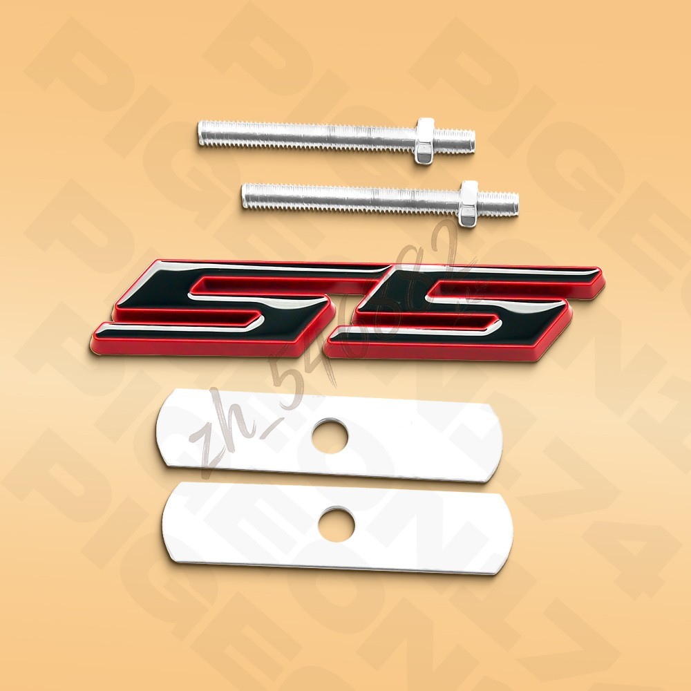 FOR Chevy Camaro Impala Cobalt 1967-2020 Front Grill Emblem Badge Black And Red