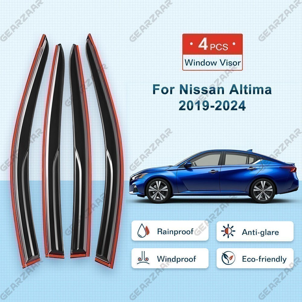 Window Visors Rain Guards Deflectors For 2019-2024 Nissan Altima JDM Mugen Style