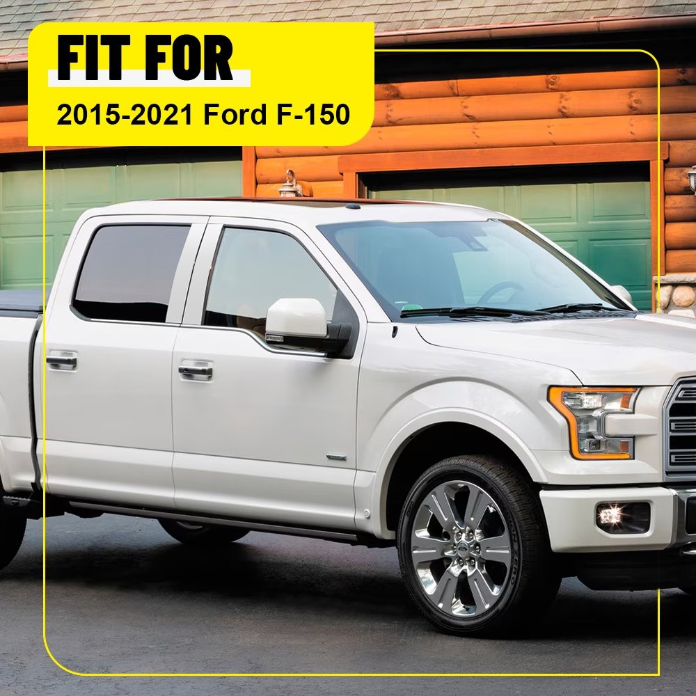 4x Gloss Chrome Car Door Trim B Pillar Posts Covers For Ford F150 F-150 2015-21