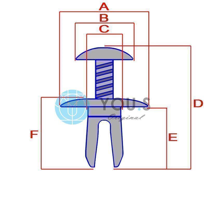 Set of 10 You.S Side Moulding Clips for Mercedes CLK C209 A209 – A1249900492