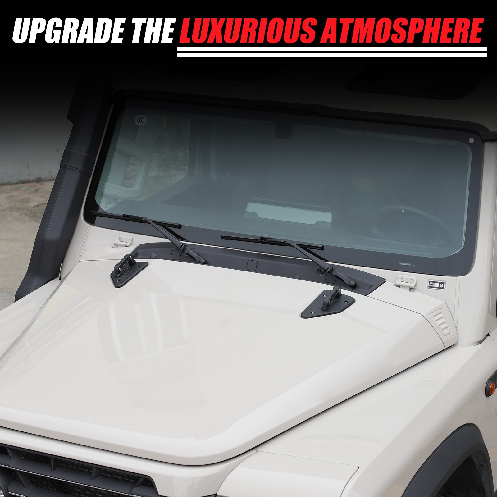 Aluminum Alloy Black Hood Expansion Trim With Handle For Ineos Grenadier 20+ US
