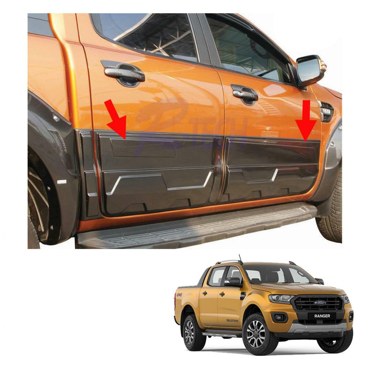 Matte Side Body Cladding Molding Guards For Ford Ranger T6 Mc Wildtrak 2012 2019