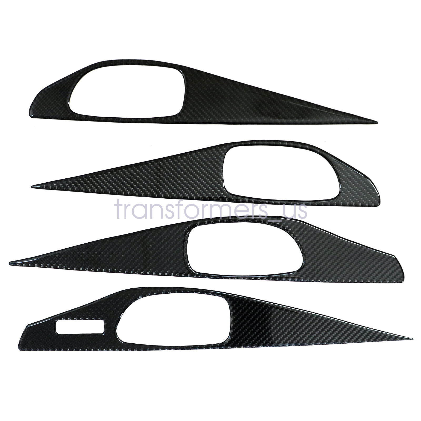 4PCS Carbon Fiber Look Interior Door Panel Cover Trim For Infiniti Q50 2014-2019