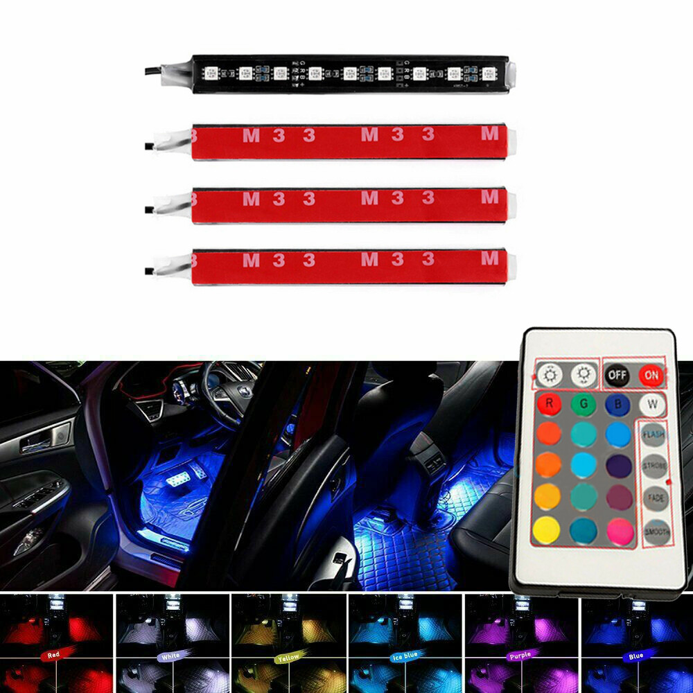 SHENKENUO RGB Car LED Strip Lights – 5050 SMD 36 LEDs,16 Colors, IP65 Waterproof