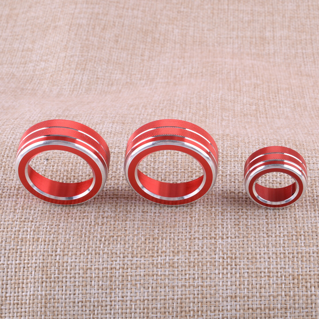3pcs Red AC Switch Knob Trim Ring Cover Fit For Honda CRV CR-V 2017-2020 year