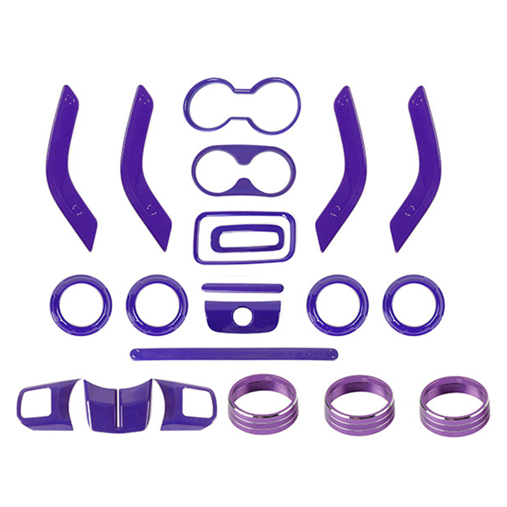 21X Car Interior Decoration Trim Kit For Jeep Wrangler JK 2011-2018 4Door Purple