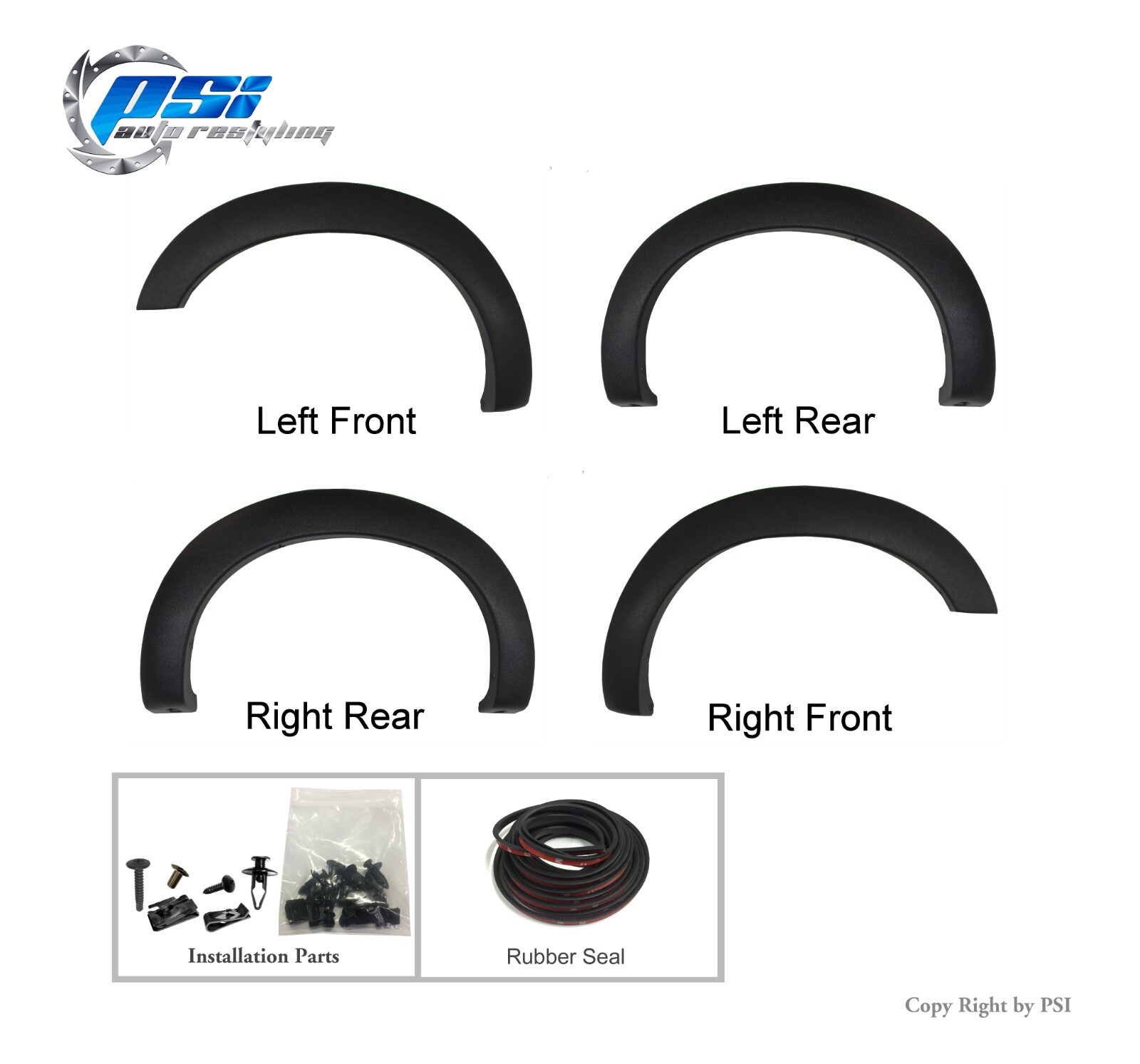 OE Style Fender Flares Fits Ford F-250, F-350 Super Duty 11-16 Textured Finish