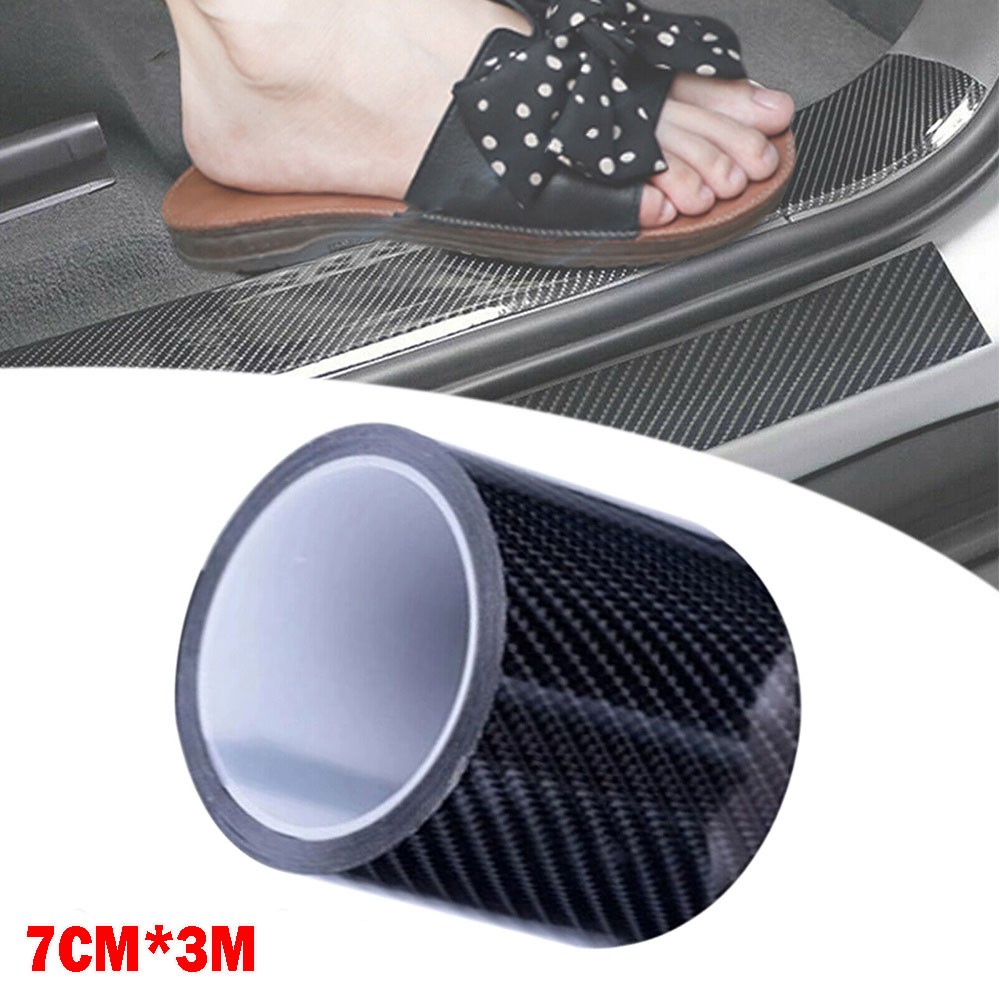 10FT X2.76IN Car Anti-Collision Strip Scratch Scuff Sticker 5D Carbon Fiber H