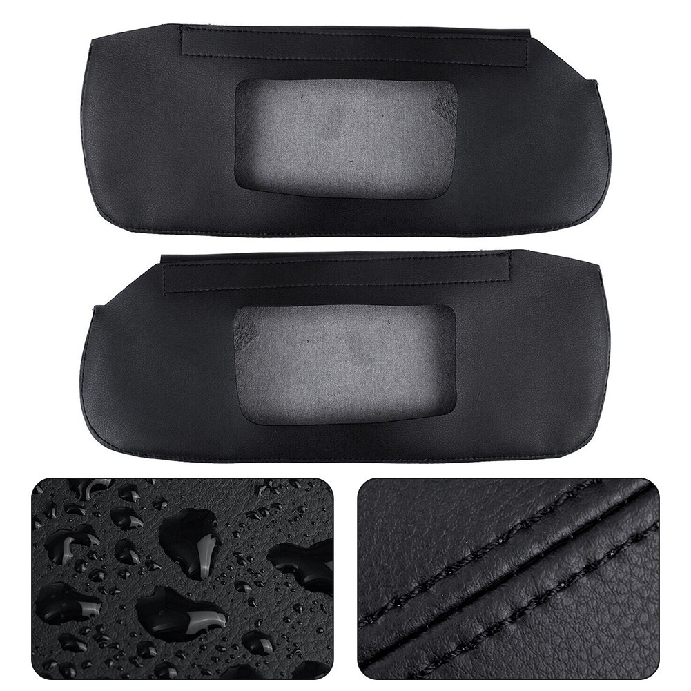 Brand New Sun Visor Cover Leather Cover Black Front Microfiber Leather