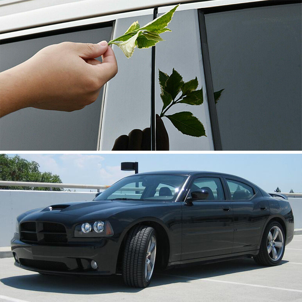 US For Dodge Charger 2006-2010 Glossy Black Pillar Posts Door Window Trim Cover