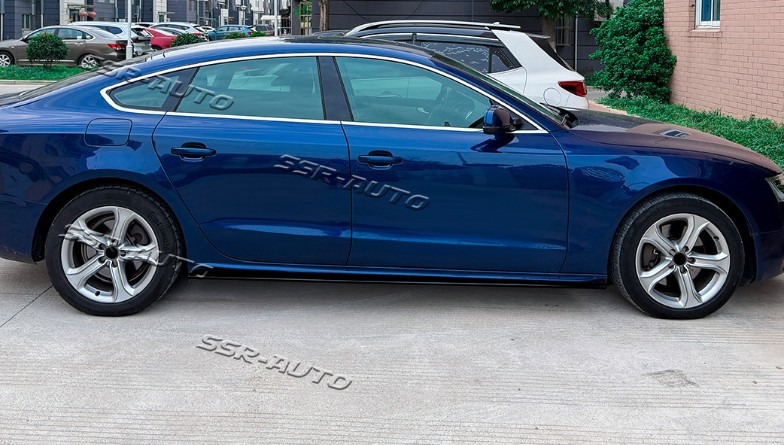 For 2007-2017 Audi A5 8T 4-Door Sportback Gloss Black ABS Side Skirt Spoiler