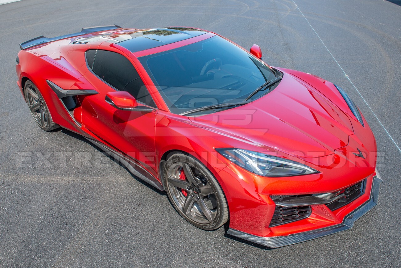 For 23-Up Corvette C8 Z06 | GM Factory CARBON FIBER Side Skirts Panel Extensions