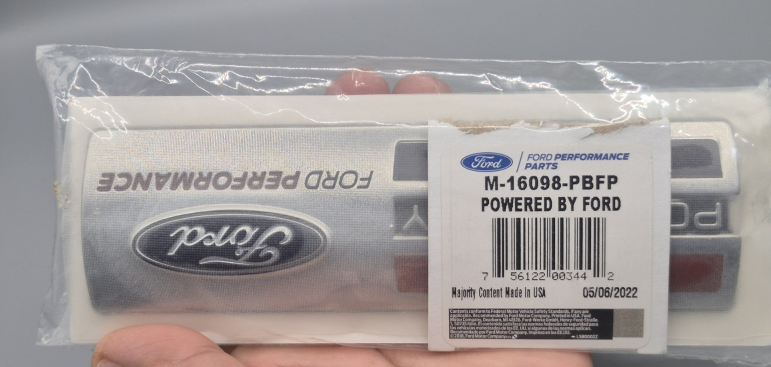 Ford Performance M-16098-PBF Powered by Ford Emblems Fender Badges Chrome – Pair